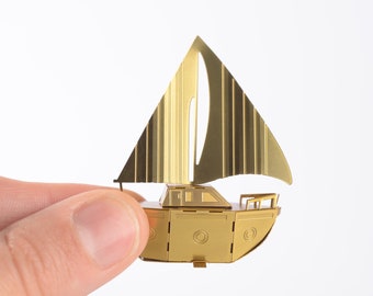 3D boat, miniature brass DIY model kit