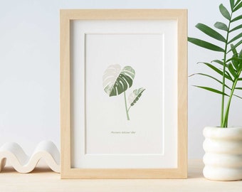 Monstera albo, impression de plante d'intérieur en aluminium