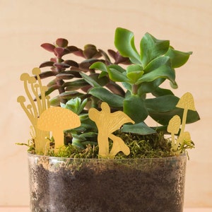 Mini Mushrooms plant decorations cute terrarium & plant pot Silver or Brass image 4
