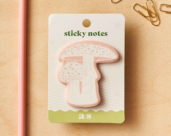 Mushroom Sticky notepad, mushroom stationery gift