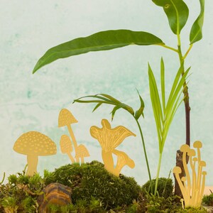 Mini Mushrooms plant decorations cute terrarium & plant pot Silver or Brass image 2