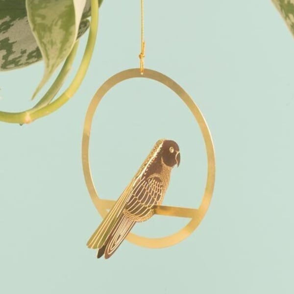 Bird Hanging Decoration, brass mobile ornament