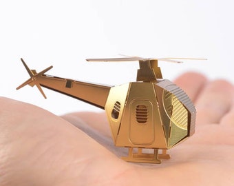 Helicopter 3D DIY miniature brass model kit