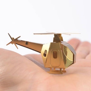 Helicopter 3D DIY miniature brass model kit