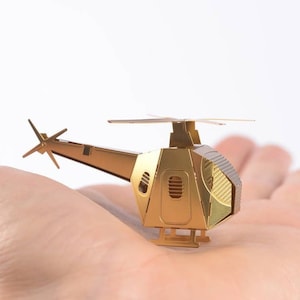 Kit modello in ottone in miniatura fai da te 3D di elicottero, regalo ricordo per lui