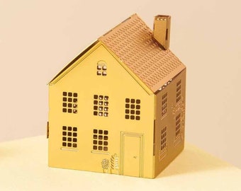 Cute 3D house, DIY brass model making kit