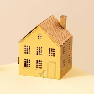 Cute 3D house, DIY brass model making kit image 1