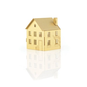 Cute 3D house, DIY brass model making kit image 4