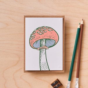 Carte de voeux champignon - Illustrations de champignon vénéneux de la nature