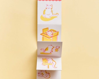 Impresión de arte de pared Everyday Cat Concertina, lindo arte de pared amante de los gatos