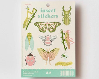 Foglio di adesivi insetti: insetti, farfalle, scarafaggi