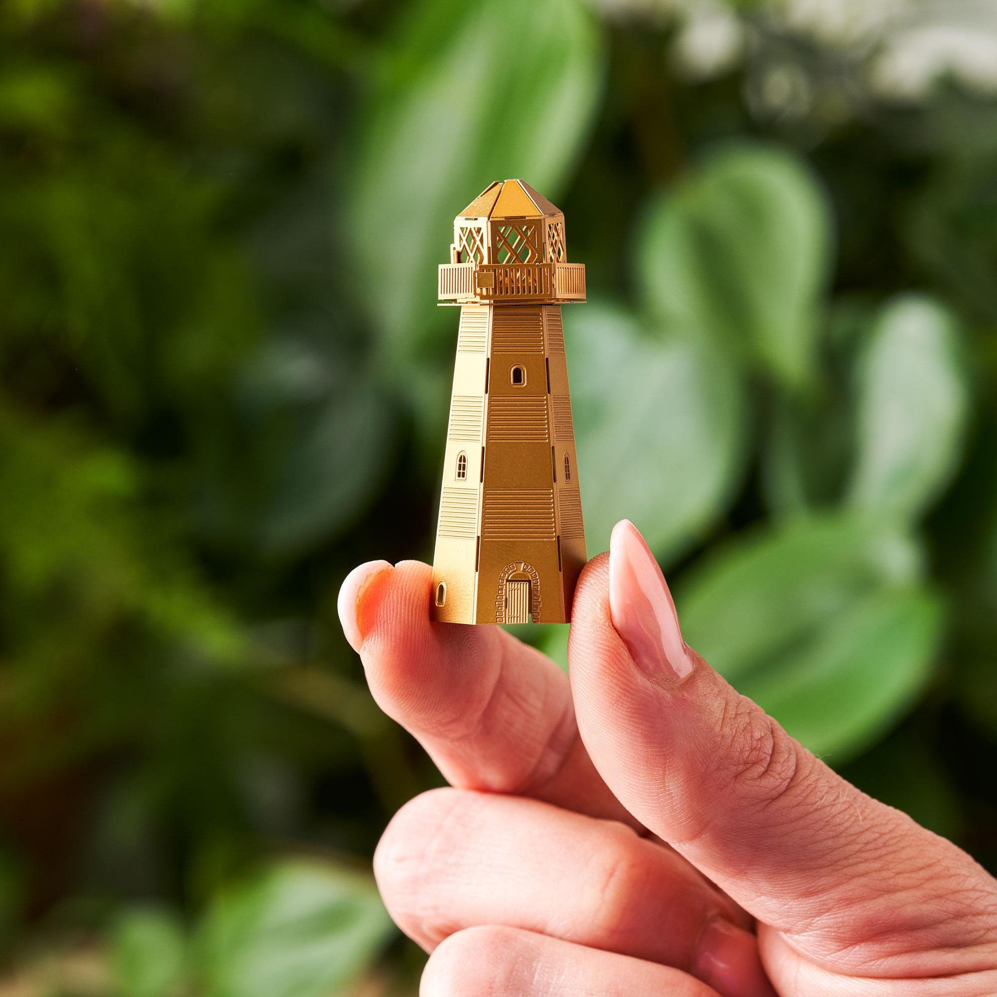 Lighthouse Mini Model 3D DIY kit in brass, nautical gifts