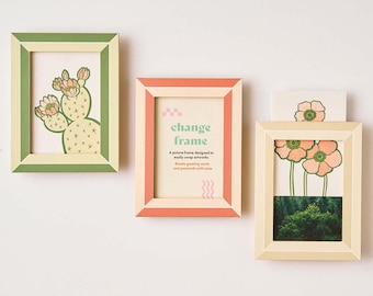 Letterpress Picture and Photo Frames - Red & Pink, Green, Neutral
