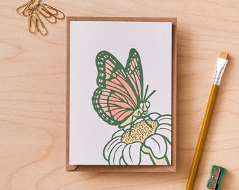 Vlinderwenskaart - illustraties van de natuur