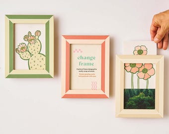Letterpress Picture and Photo Frames - Red & Pink, Green, Neutral