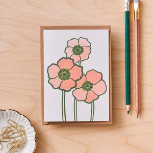 Poppy flowers greeting card - Illustrations of nature
