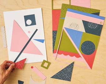 Collage Poster Kit - Make Your Own Wall Art, Modern Art & Geometric Design