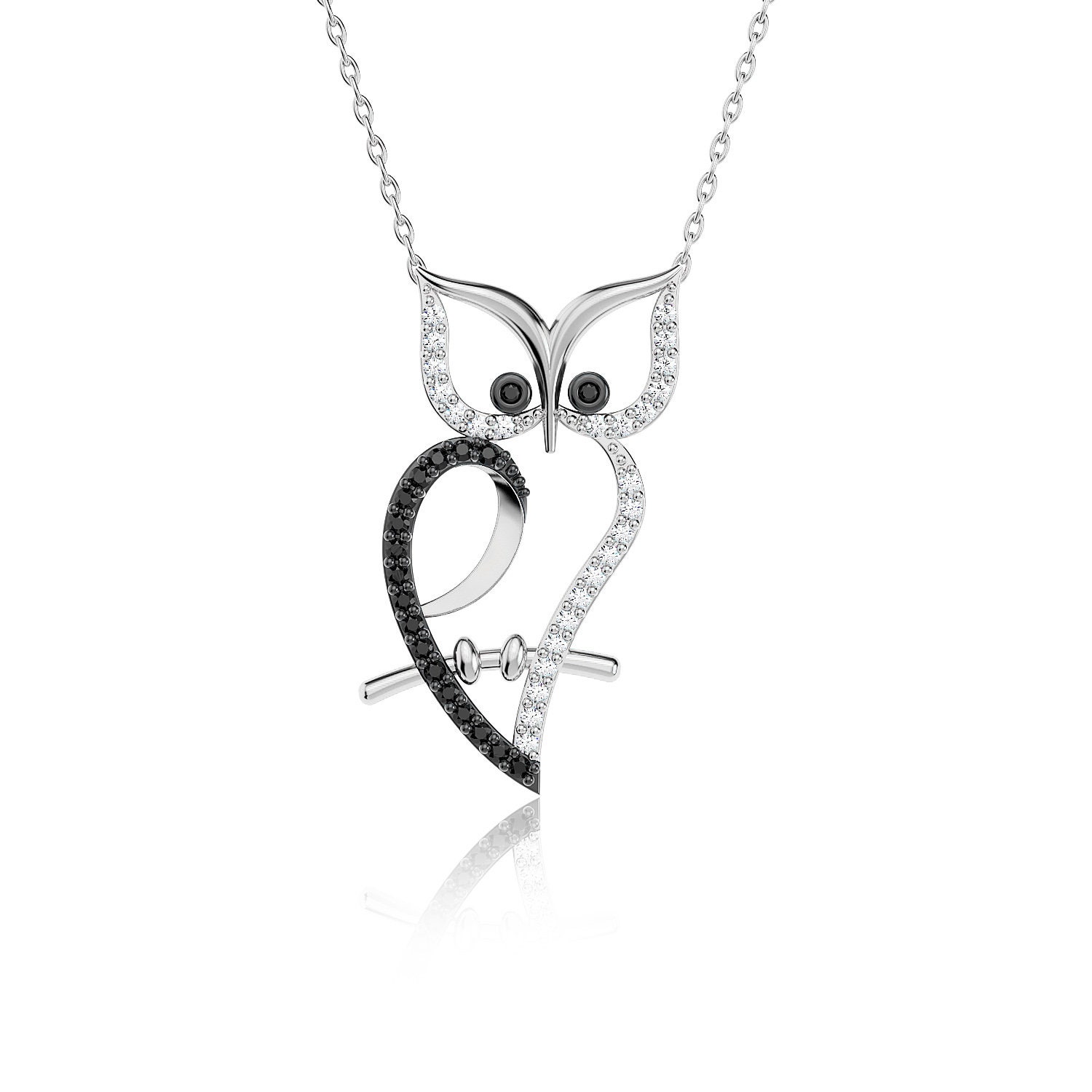 Collana Con Gufo In Argento Sterling 925 – Regalo Originale Per Donna, Ciondolo Simbolo Di Saggezza Con Zirconi