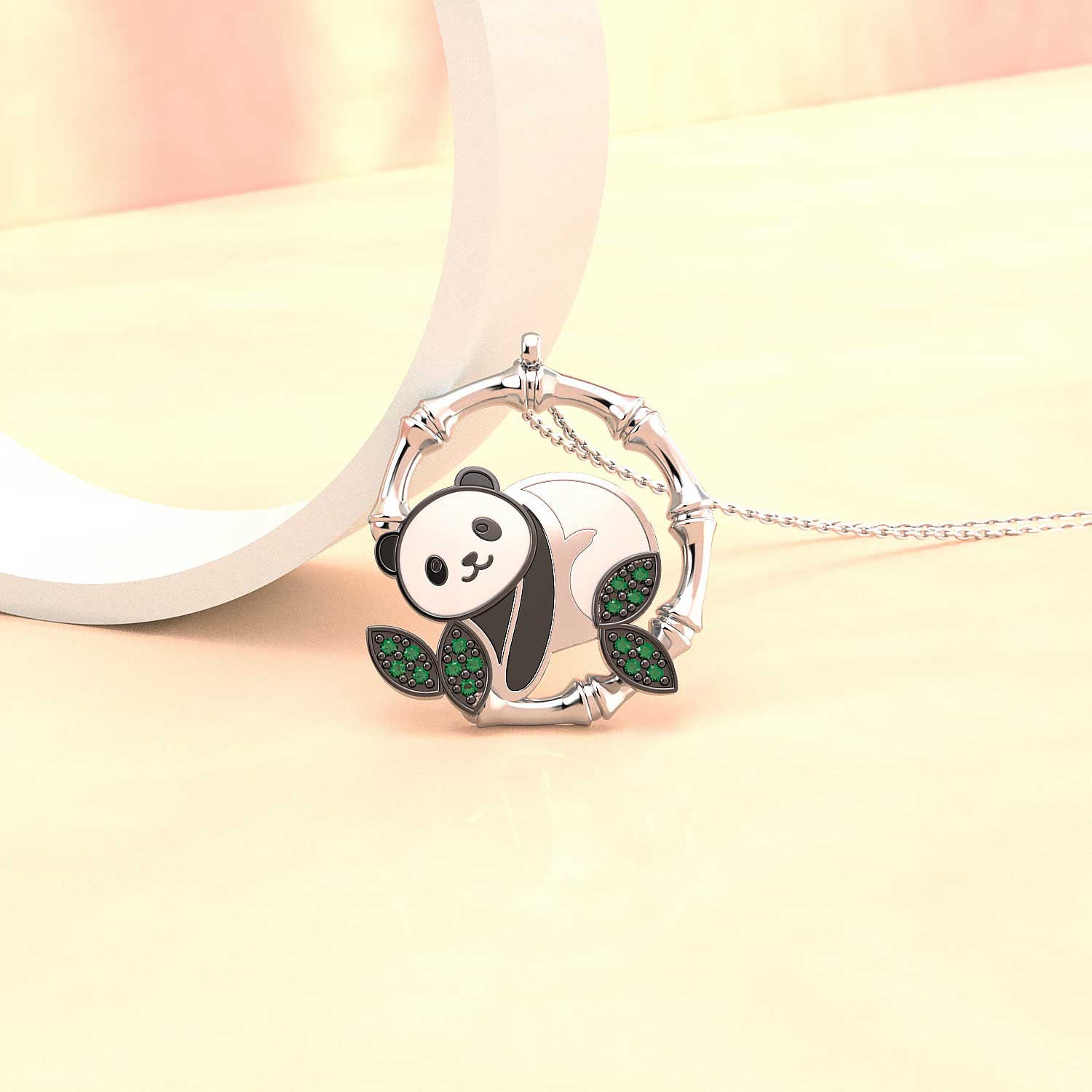 Sterling silver panda necklace hot sale
