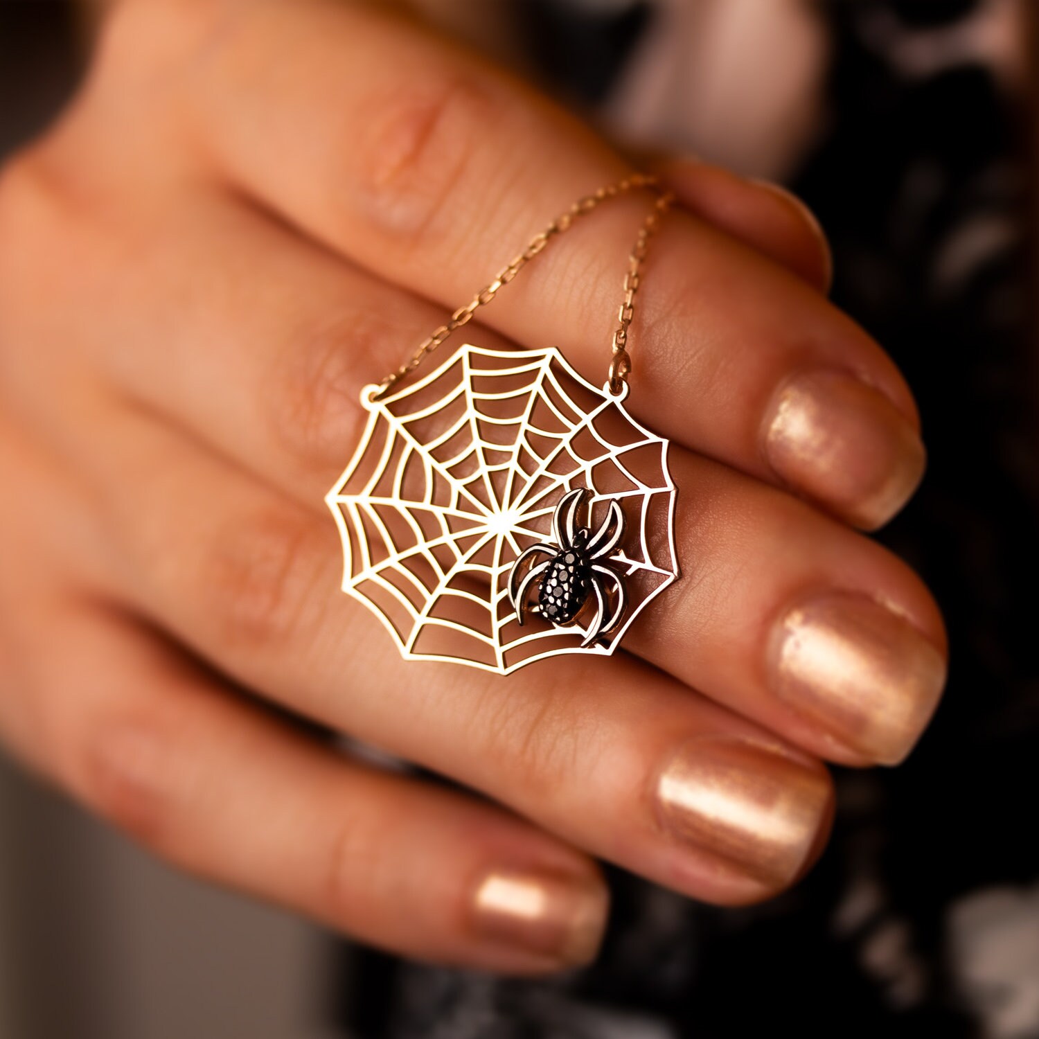 Collana Ragnetto In Argento 925 – Gioiello A Forma Di Ragno, Insetto, Aracnide – Idea Regalo Halloween