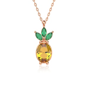 Ananas Silber Halskette, 925 Sterling Silber, Frauen Halskette, Ananas Schmuck, Geburtstagsgeschenk, Ananas Halskette, Obst Schmuck