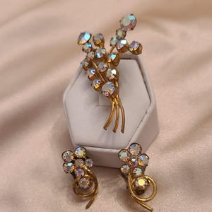 Austrian Brooch & Clip on Earring Set-Vintage