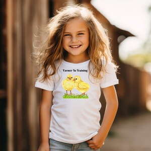 Farmer In Training Youth Shirt, Darling Farm Shirt, Cute baby chicks, kids chicken shirt, youth farm shirt, chicken lover gift, cottage core