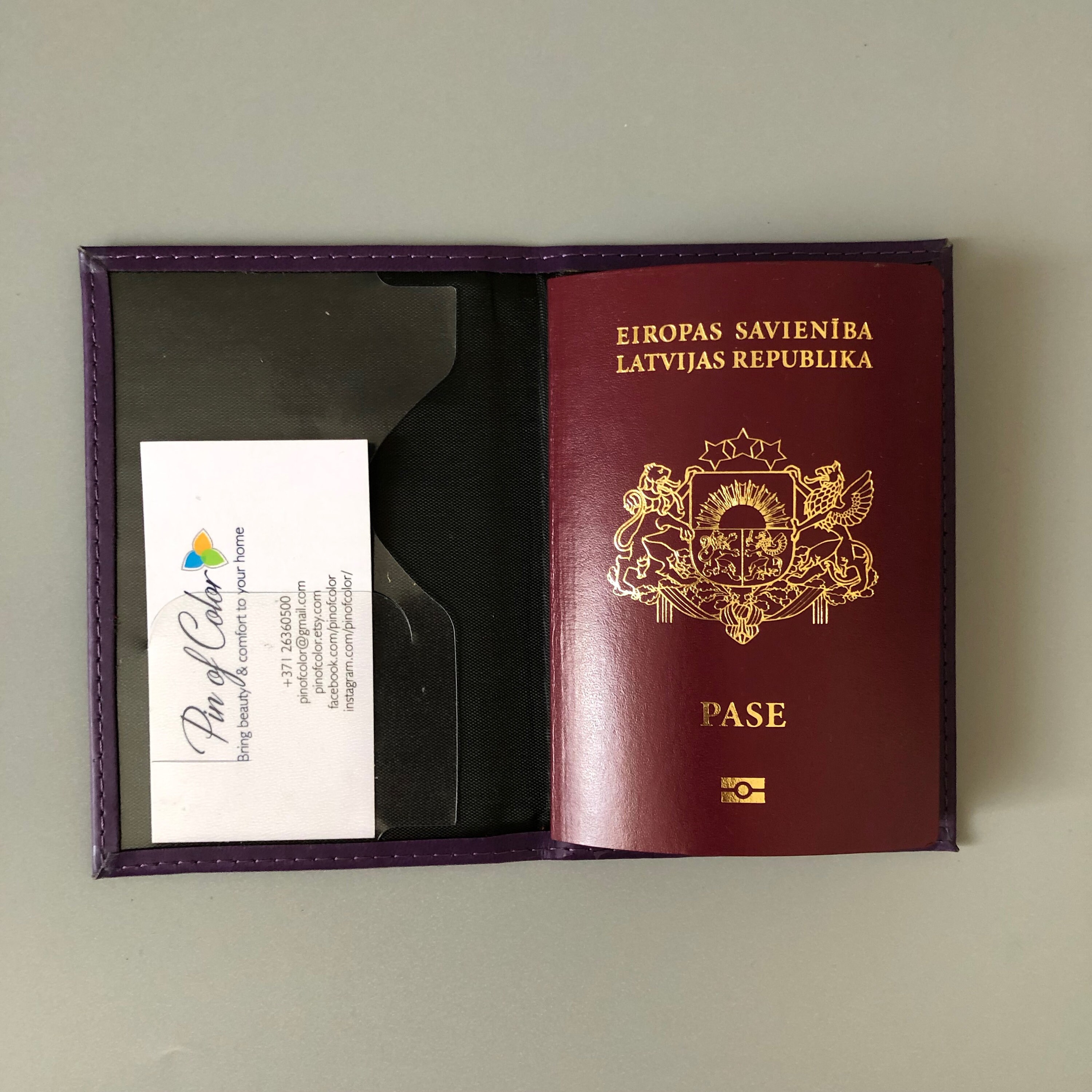 Purple Passport cover Hand painted holder in oriental style Etsy