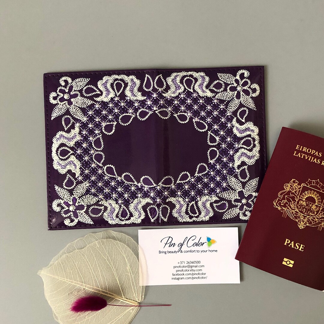 Purple Passport Cover for Women, Faux Leather Etsy