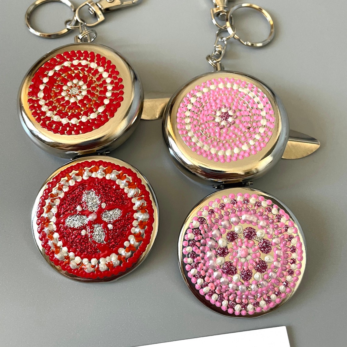 Portable Pocket Ashtray With Keychain 45cm 1pc Handpainted Etsy