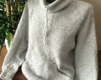 Women hand knitted of gray angora sweater, angora jumper, Sweatshirts