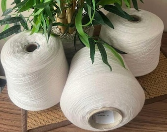 100% merino extrafine Zegna Baruffa (Lane Borgosesia) yarn on Cone, hand and machine knitting, Italian bobbin yarn, Natural White color.