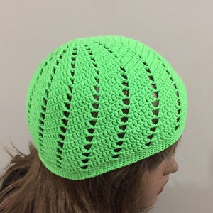 100 % Cotton beanie, Spring/Summer Beanie Hat, Lightweight Boho Hat, Crochet  skull hat, Summer Hippie hat, Muslim hat, Kufi hat
