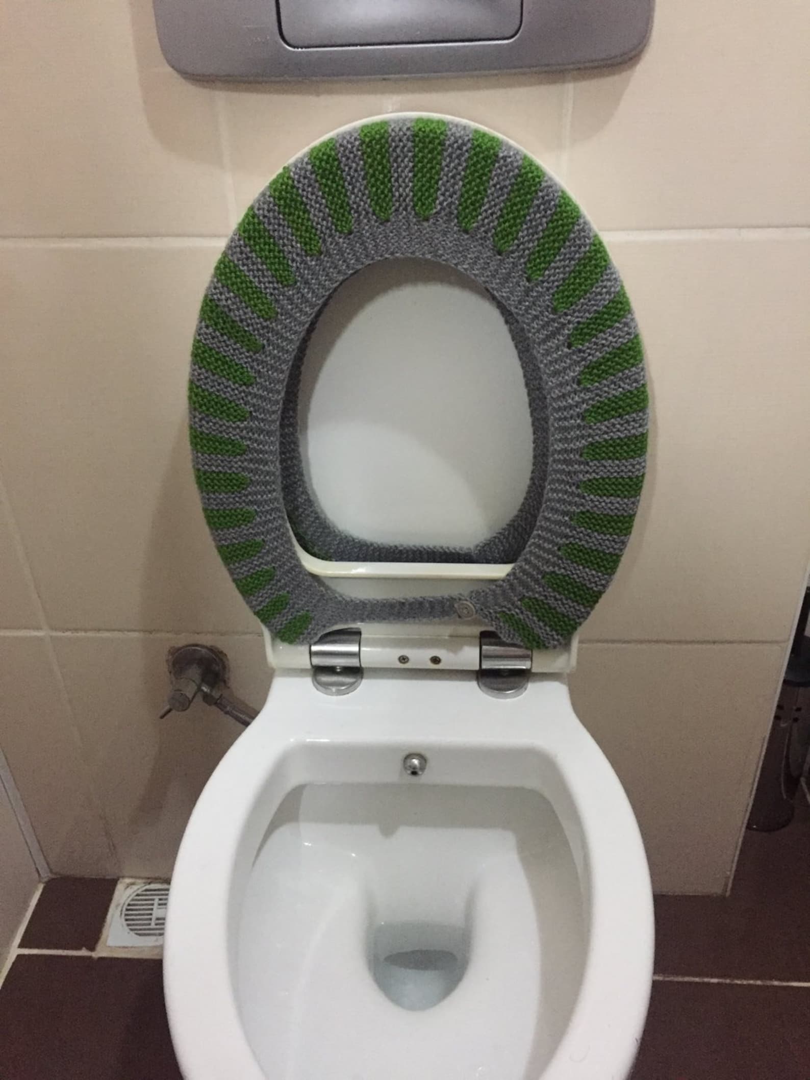Knitted Toilet Seat Cover, Striped Toilet Seat, Toilet Seat Cushion