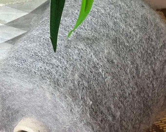 Mohair yarn from Industria Italiana Filati (Marzia) yarn on Cone, hand and machine knitting, Italian bobbin mohair, Gray Melange color