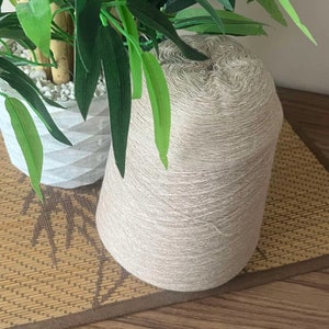 100% merino extrafine Zegna Baruffa (Lane Borgosesia) yarn on Cone, hand and machine knitting, Italian bobbin Super Geelong, Beige Color