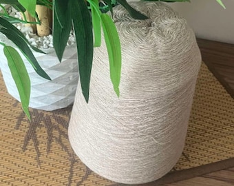 100% merino extrafine Zegna Baruffa (Lane Borgosesia) yarn on Cone, hand and machine knitting, Italian bobbin Super Geelong, Beige Color