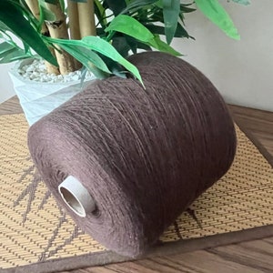 100% Premier Cashmere, Consinee (Atlas NM2/26 ) yarn on Cone, hand and machine knitting, Italian bobbin yarn, Nutella color.
