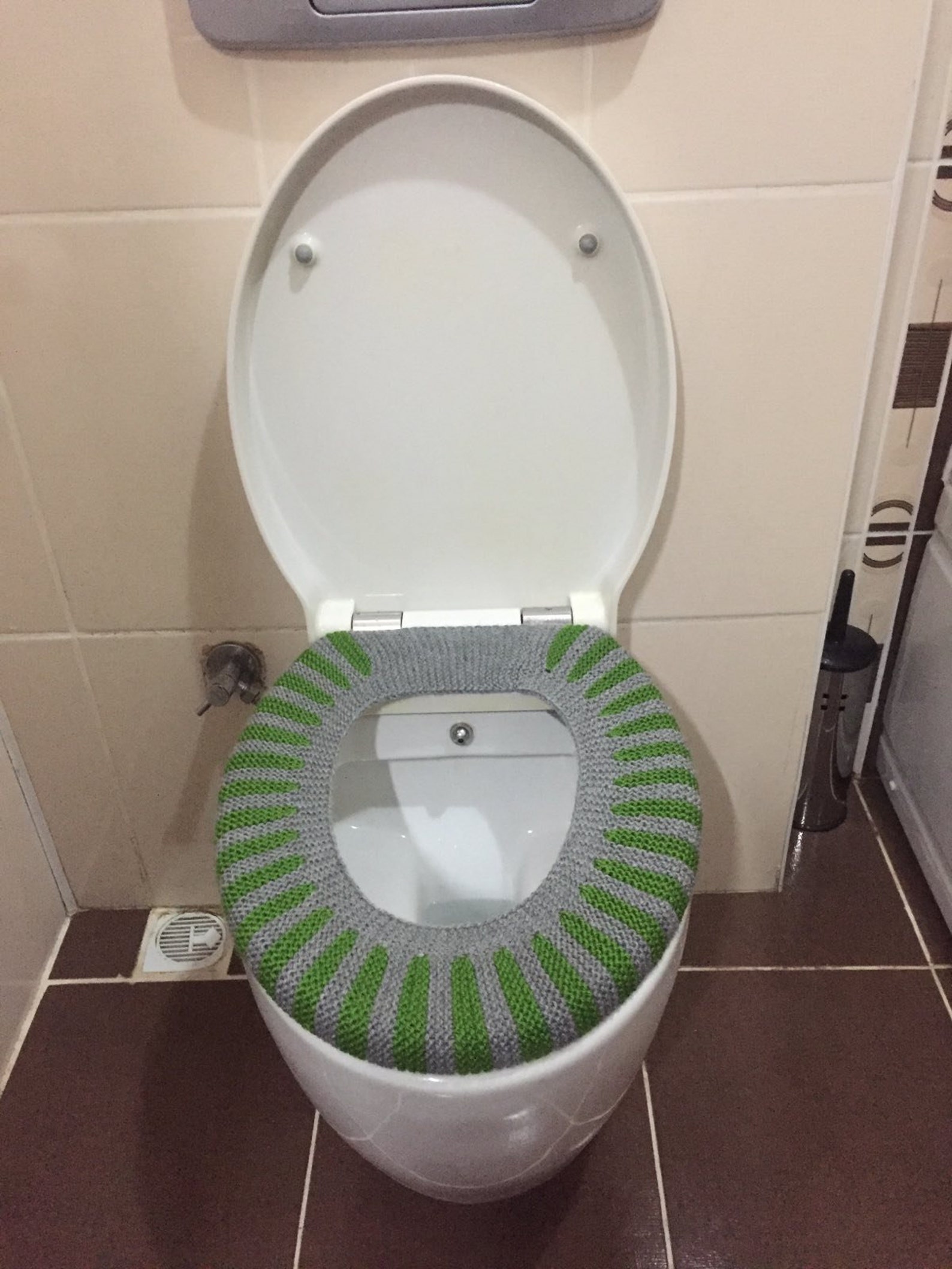 Knitted Toilet Seat Cover, Striped Toilet Seat, Toilet Seat Cushion Pads, Washable Case Toilet