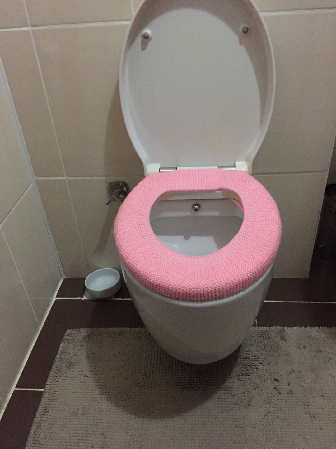 Knitted Toilet Seat Cover, Striped Toilet Seat, Toilet Cozy, Toilet