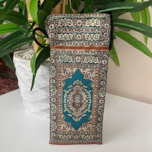 Ethnic Fabric glasses case, Authentic glasses cases, Turkish Kilim glasses case with long strap, Turkish woven fabric, Boho Gift For Mom