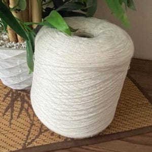 100% merino extrafine Tollegno 1900 (Harmony) yarn on Cone, hand and machine knitting, Italian bobbin yarn, Naturale (White) color.