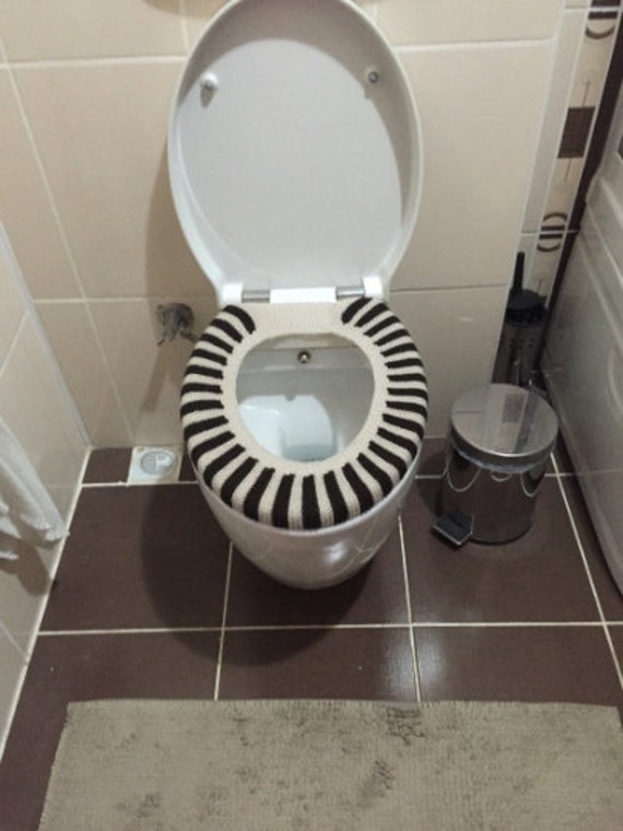 Knitted Toilet Seat Cover Striped Toilet Seat Toilet Cozy