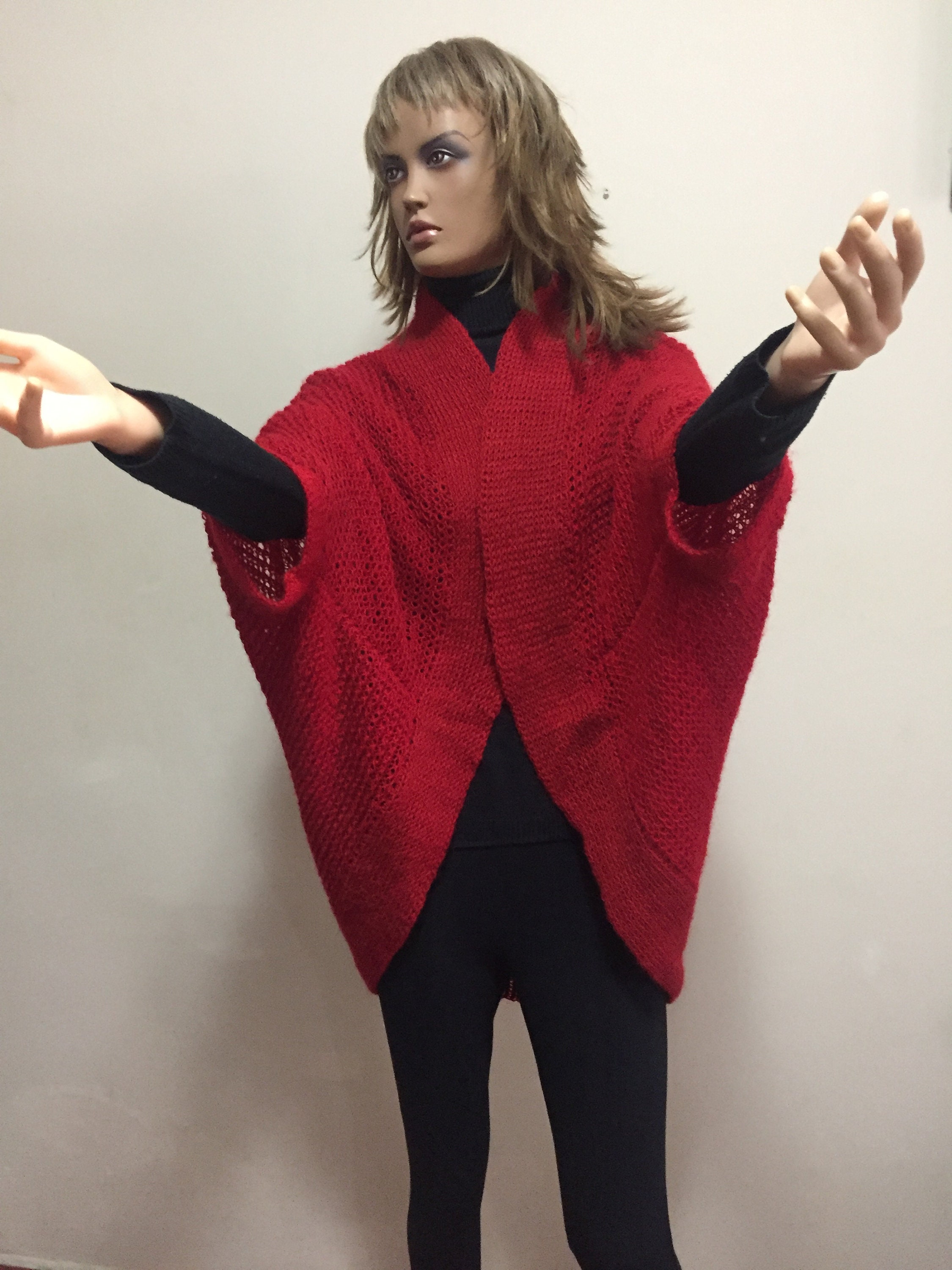 Burgundy Shrug Oversized Knit Cardigan Cocoon Shrug Alpaca Etsy.de