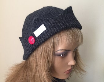 Dark grey! Jughead Jones Knit Hat, Jughead's beanie, Jughead Jones Beanie, Jughead Jones Hat, Jughead Style Knit Beanie,Riverdale