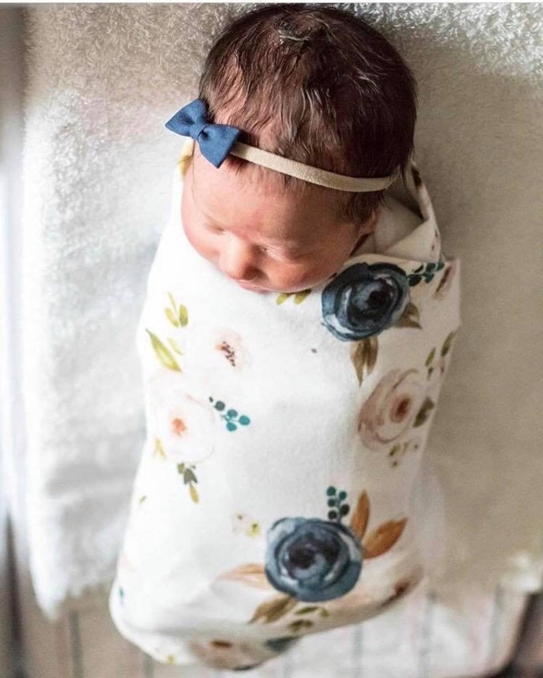 Floral Swaddle Blanket Flowers Baby Blanket Girls Etsy