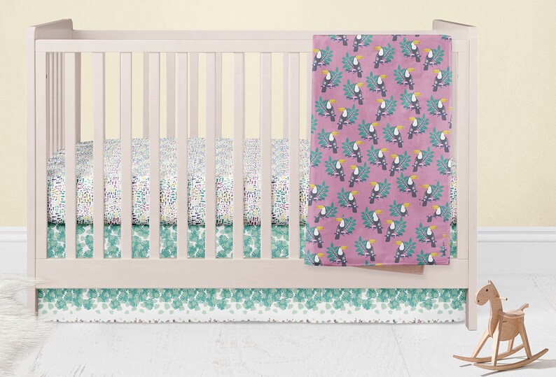 Tropical Crib Bedding Set Pineapple Infants Skirt Image 0