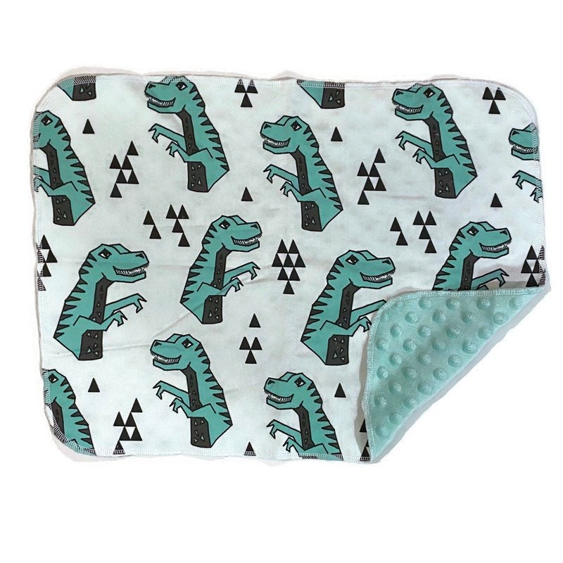 Dino Nursing Pillow Slipcover T-Rex Nursery Baby Gift w/ 100% NonToxic USA Cotton/Minky 