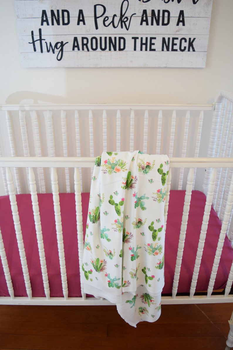 Crib Bedding Set Cactus Skull Change Pad Girl Floral Fitted Etsy