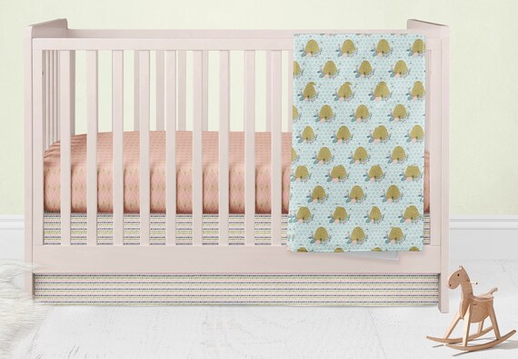 Bumble Bees Nursery Set Bee Hive Fitted Crib Sheet Bird Etsy